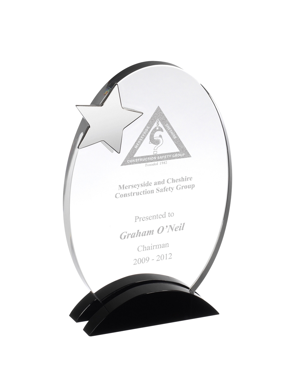 AC101 Engraved Optical Crystal Star Award